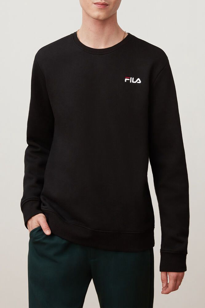 Fila Colona Sweatshirt Black - Mens - 80124OMTN